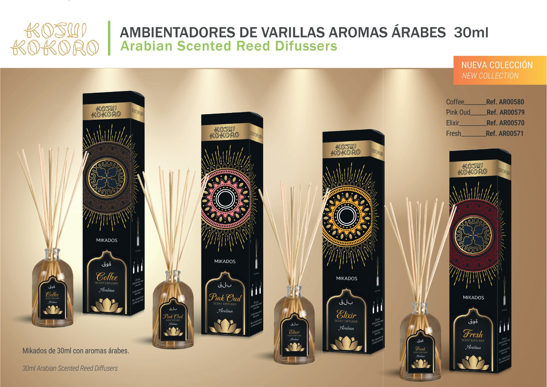 Ambientadores Varillas Kosui Kokoro Árabes