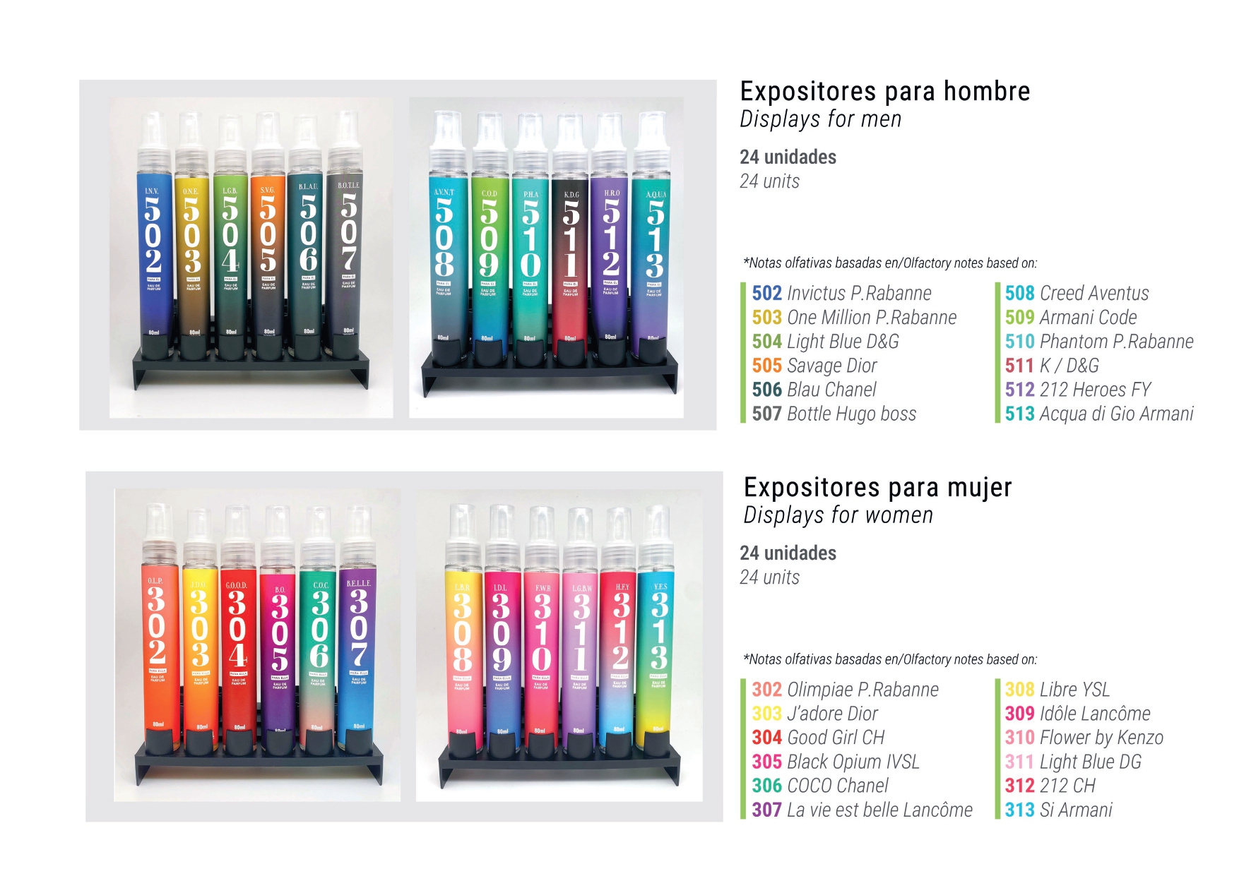 Expositores Perfumes Tubo